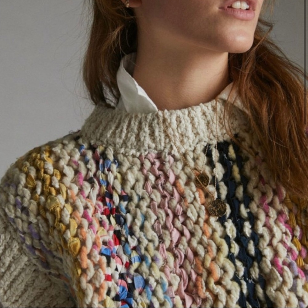 Anthropologie Pilcro Shaina Sweater Tee Artisan Knit
Short Sleeve Boho Top - Picture 7 of 7